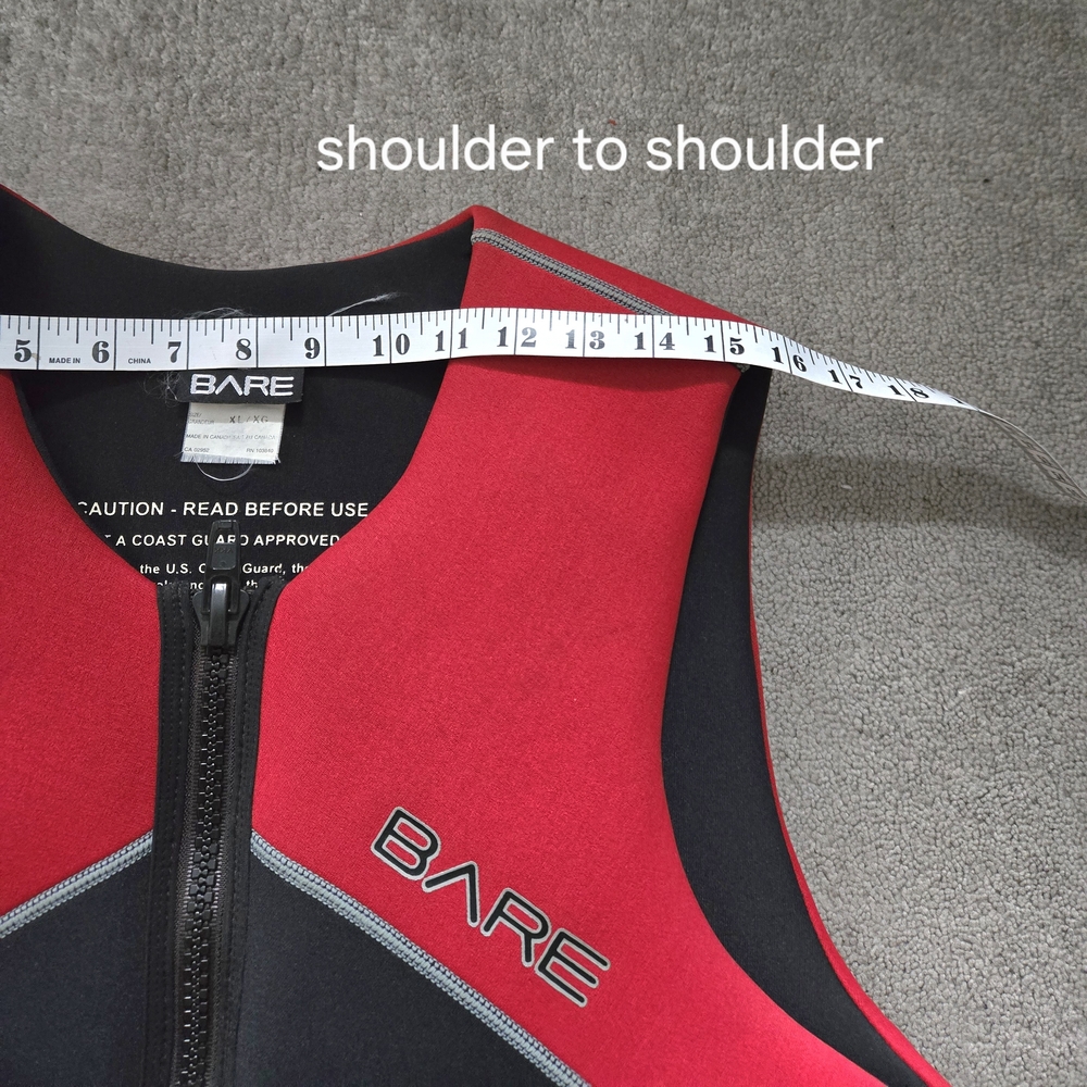 BARE Red and Black Neoprene Life Jacket with Front Zip Size US XL - Picture 5 of 8